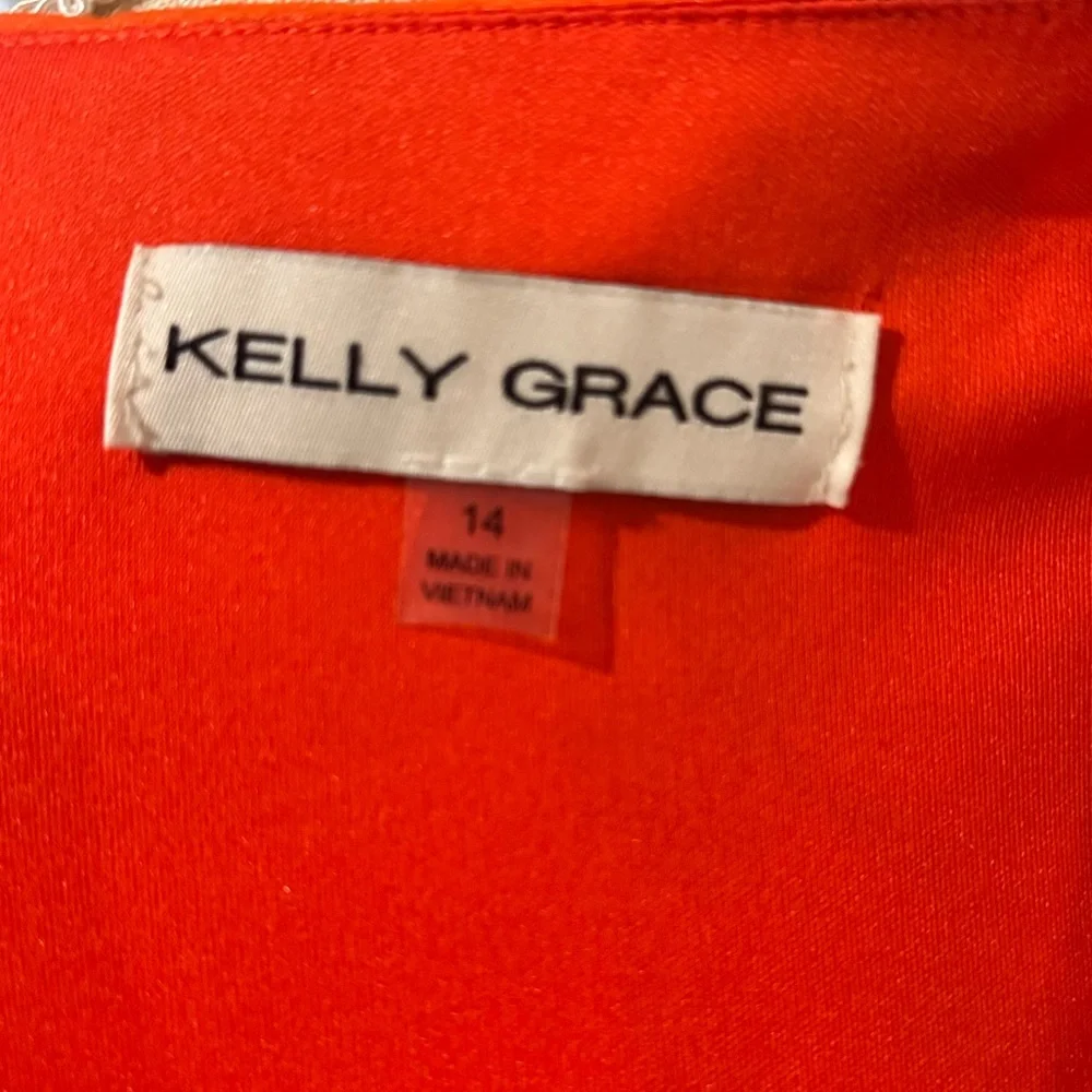 KELLY GRACE - Taylor Tiered Midi Dress - Orange Pink Floral - Size XL - Picture 8 of 8